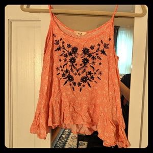 mine Pink Embroidered Crop Top Size S